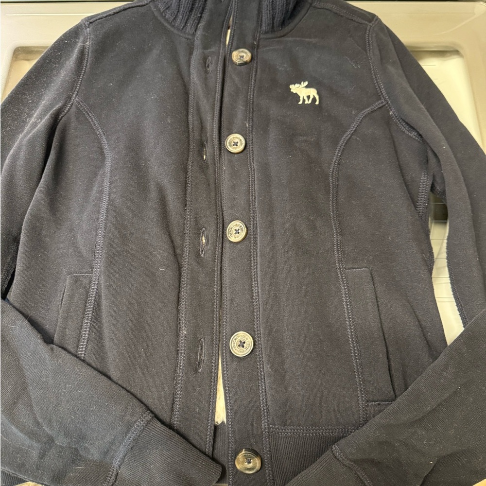 Abercrombie & Fitch Navy Button-Up Jacket